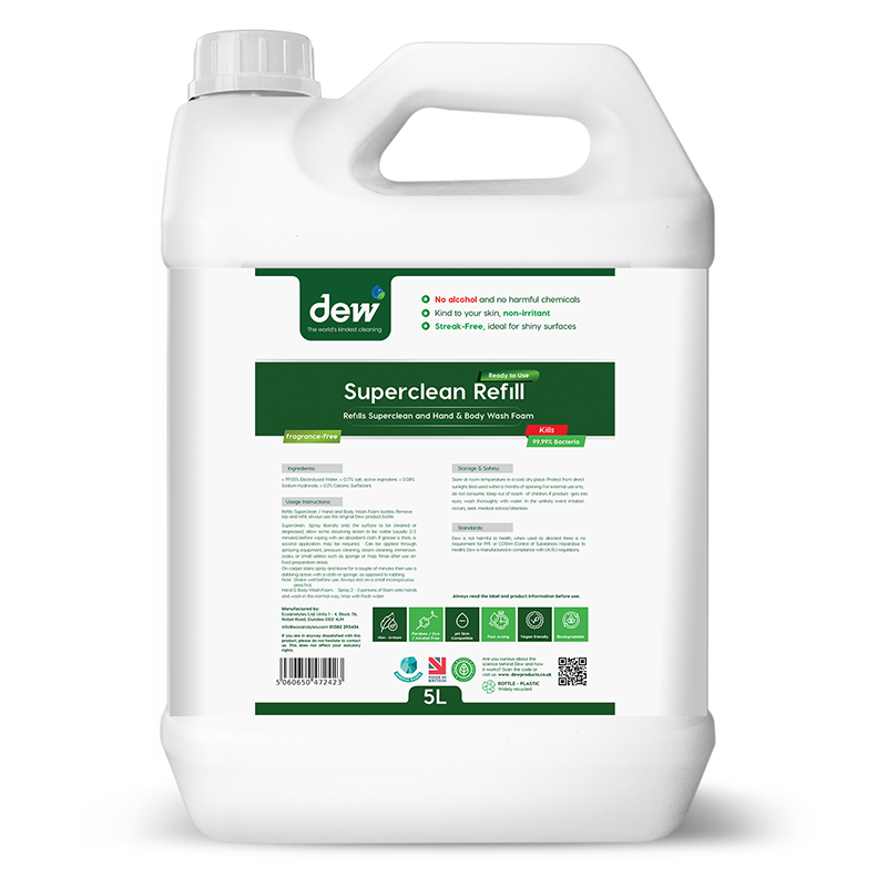 Dew Superclean fragrance-free Refill 5L